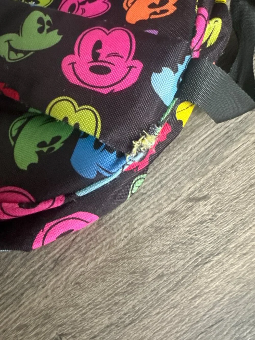 Disneyland Resort Mickey Mouse Faces Backpack Rainbow Embroidered Multicolor Zip